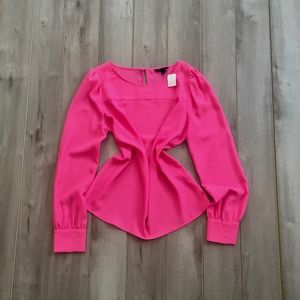 J Crew  Factory hot pink blouse